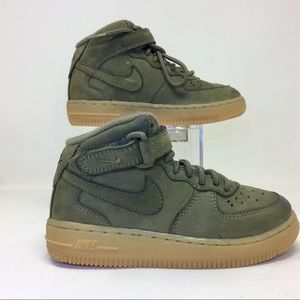 Boys Nike AIR FORCE 1 Olive/Gum AH0756 202